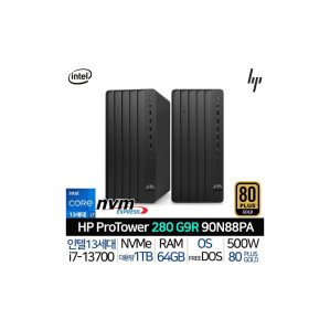 인텔 13세대 i7 데스크탑 본체 가정용 컴퓨터 사무용 PC 프로 TWR 280 G9 R 90N88PA_T8