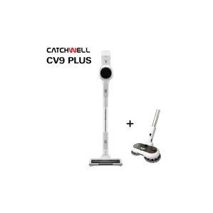 캐치웰 물걸레 무선청소기 CV9 PLUS 물걸레키트 셀프스탠딩 텔레스코프 스위블헤드 LED 디스플레이 장착
